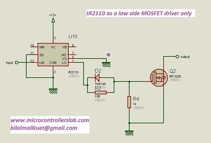 Mosfet driver circuit diagram